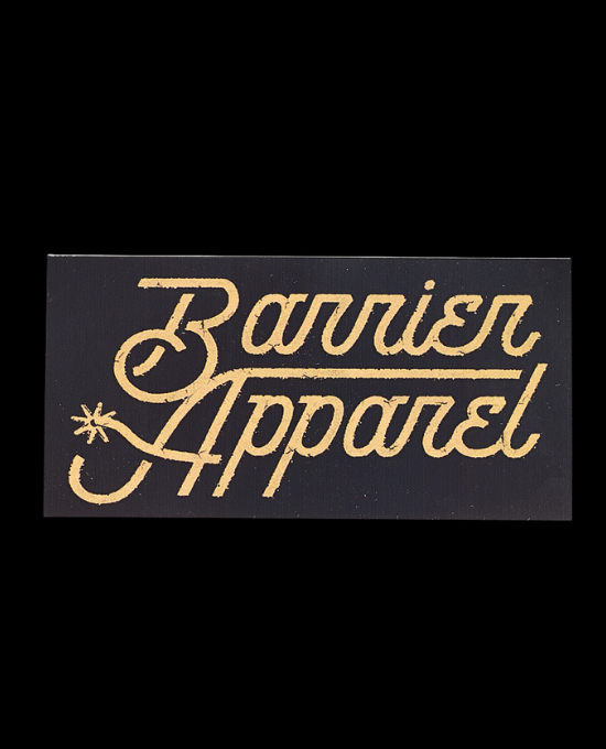 Black and Gold Barrier Apparel Sticker