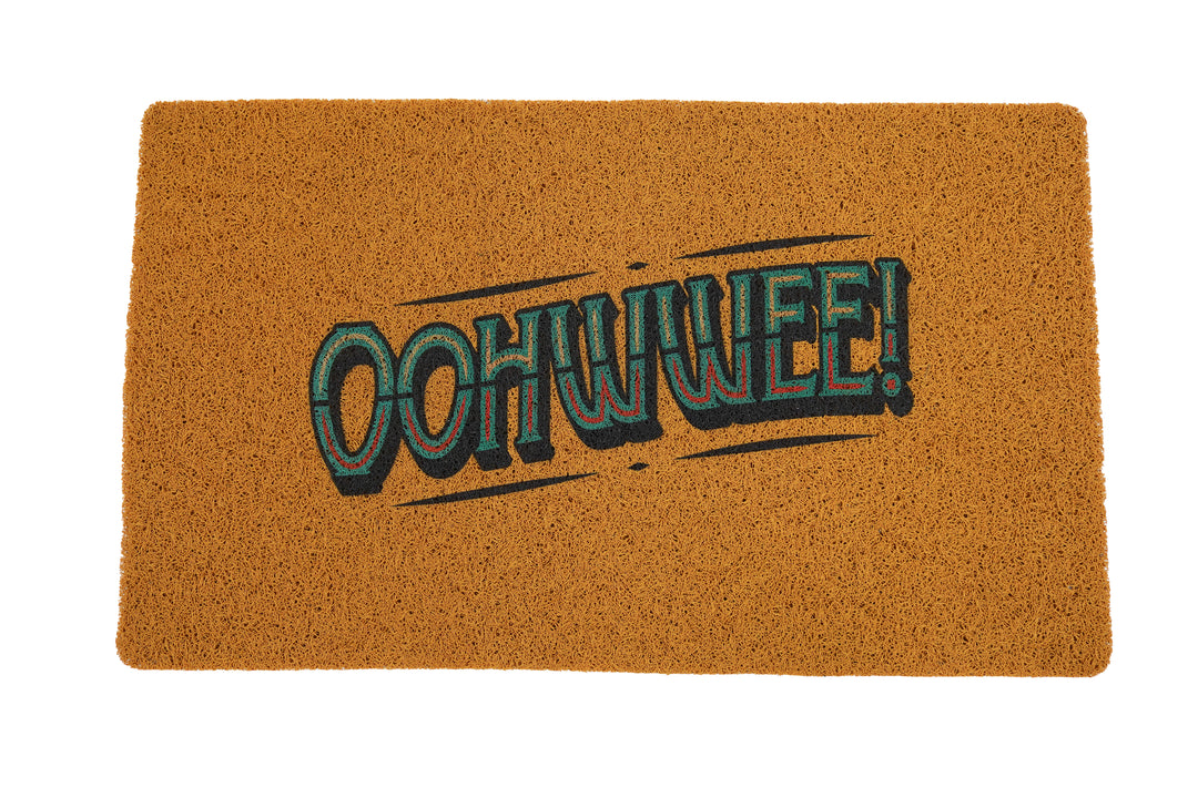 Brown and Turquoise Oohwwee Doormat