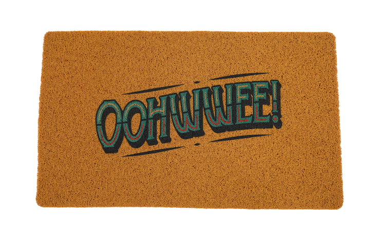 Brown and Turquoise Oohwwee Doormat